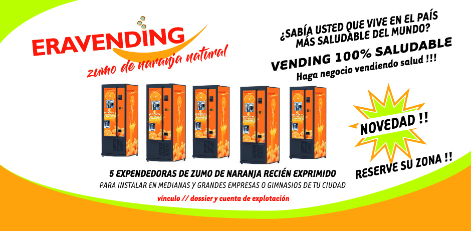 Máquinas Vending de Zumo de Naranja Natural
